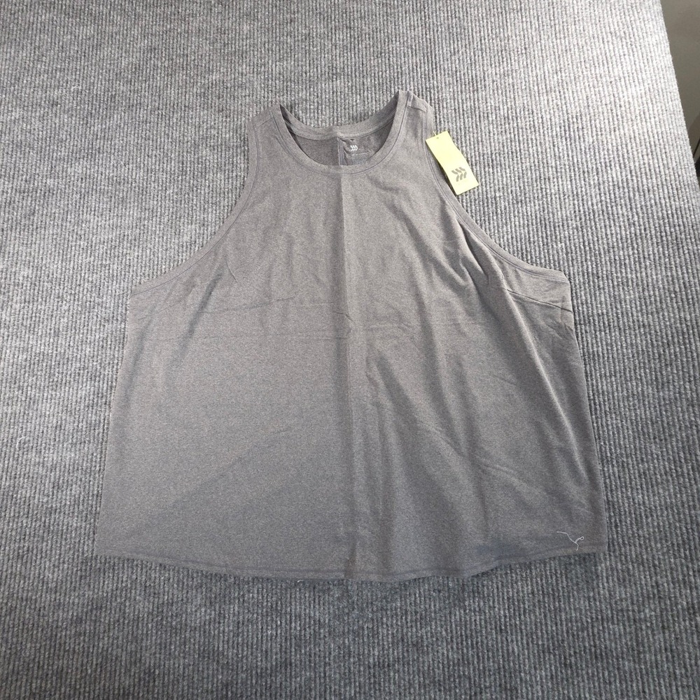 All In Motion Womens 4X Charcoal Heather Grey Racerback‎ Activewear Tank Top NWT